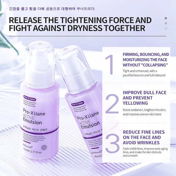 ⁦DEleventh Korean Brand Pro-Xylane Active Emulsion 80ml / Anti-Wrinkle, Moisturizing, Anti-Aging, Tighten and Delicate Skin, Improve Darkening, Repair Damaged Cells, and Block UV Rays⁩ - الصورة ⁦3⁩