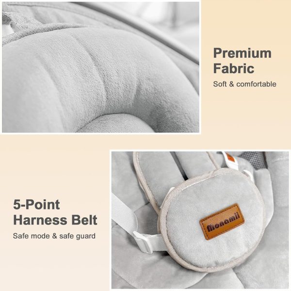 ⁦Monamii Baby Swing for Infants, Bluetooth Music Speaker, 5 Point Harness Belt⁩ - الصورة ⁦5⁩