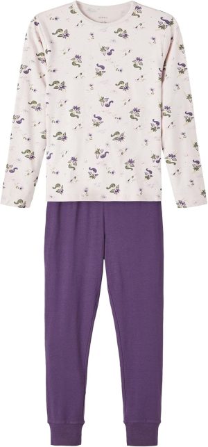 name it Girl's Gray Lilac Fairy Night Set