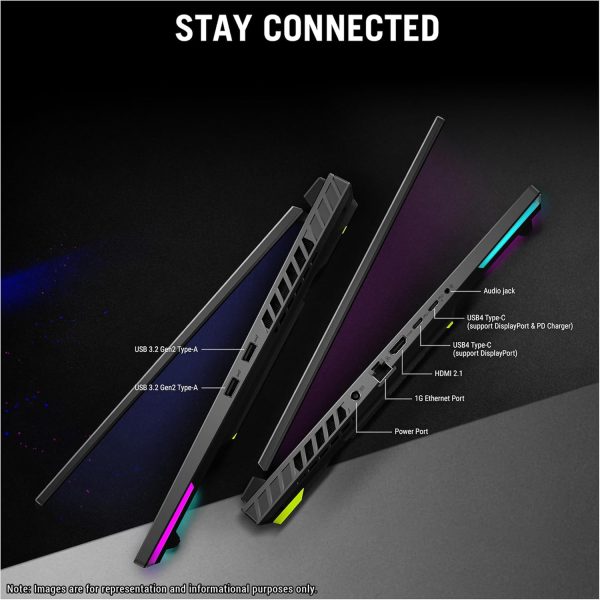 ⁦ASUS ROG Strix G16 Gaming Laptop, AMD Ryzen 9-9955HX, 32 GB DDR5 RAM, 2 TB PCIe SSD, 16" WUXGA (1920x1200) 165Hz Display, Nvidia G-Force RTX 5060, 4-Zone RGB Keyboard, W11 Pro, Eclipse Gray⁩ - الصورة ⁦3⁩