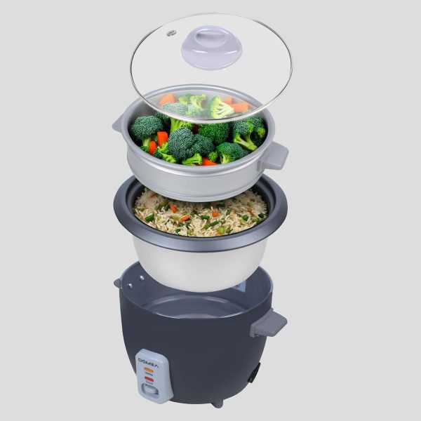 ⁦DOMEA 1L Electric Rice Cooker & Food Steamer, 2-in-1 Multi-Cooker with Removable Nonstick Pot, Extendable Steamer Tray, Cook Rice, Steam Vegetables, Soups, Stews, Porridge, 400W, Auto Keep-Warm⁩ - الصورة ⁦7⁩