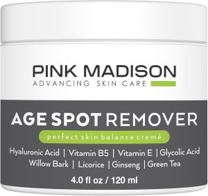 Pink Madison Dark Spot Corrector Best Age Spot Remover Treatment for Face Hands Body Circle 4 Ounce Cream