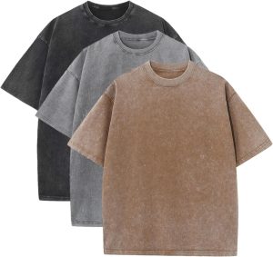 Suvipnee Men's Acid Wash T-Shirts Oversized Unisex T Shirt Cotton Short Sleeve Shirts Casual Tee for Women