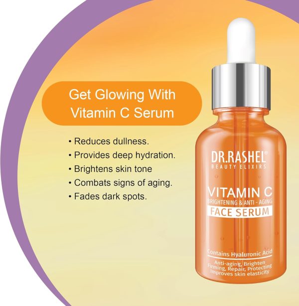 ⁦DR.Rashel Vitamin C Serum for Face | Pore Minimizing Face Serum for Anti Aging | Brightening Face Serum for Men and Women⁩ - الصورة ⁦5⁩