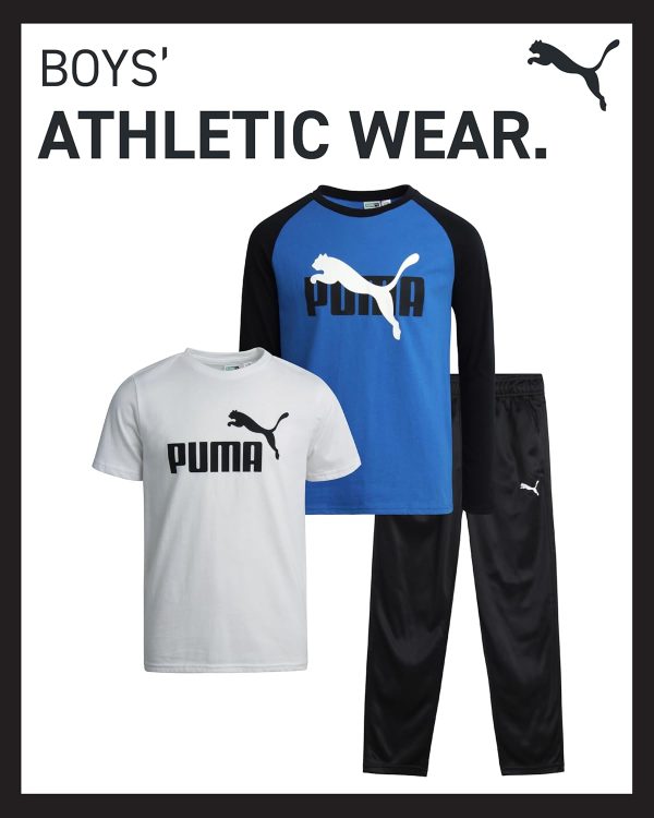 ⁦PUMA Boys B Jogset 2 Tees 3pc Pant Set⁩ - الصورة ⁦2⁩