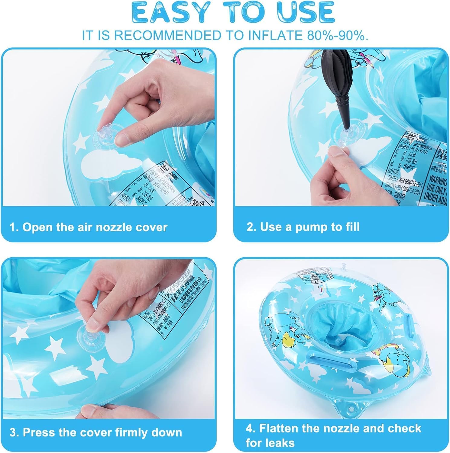 LinJie Baby Pool Float,Baby Swimming Float Ring,Inflatable Swimming Ring with Float Seat for 6 Months-6 Years Children 6 LinJie Baby Pool Float,Baby Swimming Float Ring,Inflatable Swimming Ring with Float Seat for 6 Months-6 Years Children - الصورة 6