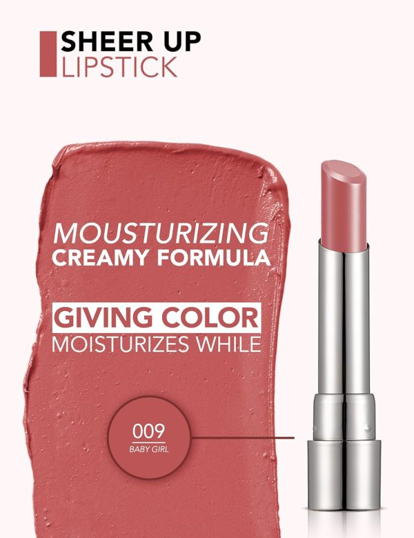 ⁦Flormar F/M New Sheer Up Lipstick - 09 Baby Girl⁩ - الصورة ⁦3⁩