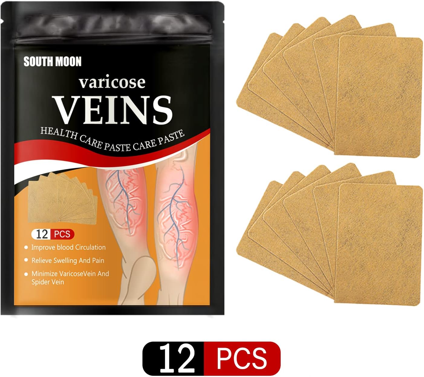 Varicose Vein Patch Treatment for Legs veinhealth varicose veins treatment patch vein healing varicose veins treatment Patches Soothing Leg Patches (36 PCS), 12 Count 6 Varicose Vein Patch Treatment for Legs veinhealth varicose veins treatment patch vein healing varicose veins treatment Patches Soothing Leg Patches (36 PCS), 12 Count - الصورة 6
