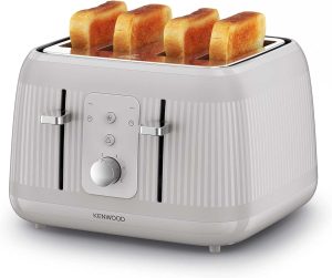 Kenwood Dawn Toaster, 4 Slot Toaster, Reheat, 5 Browning Settings, Defrost and Cancel Functions, Pull Crumb Tray, TFP09.​000CR, 1800W, Oatmeal Cream