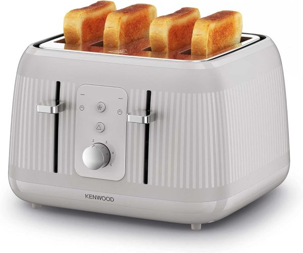 Kenwood Dawn Toaster, 4 Slot Toaster, Reheat, 5 Browning Settings, Defrost and Cancel Functions, Pull Crumb Tray, TFP09.​000CR, 1800W, Oatmeal Cream