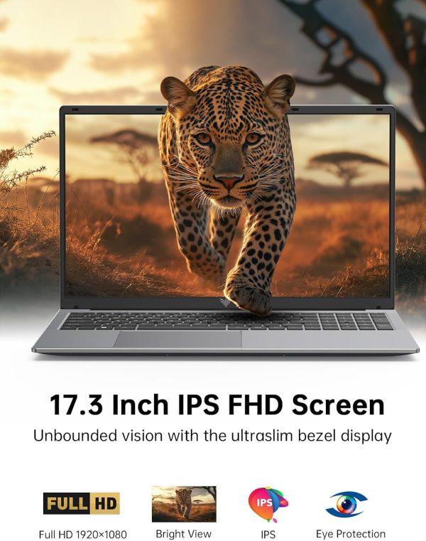 ⁦ACEMAGIC 17.3" Laptop with Quad Core-12th Alder Lake N97 Processor, FHD Display, 16GB RAM 512GB SSD Laptop, Windows 11 Laptops Computer, Webcam, Light&Thin,HDMI, Type-C, USB3.2⁩ - الصورة ⁦2⁩