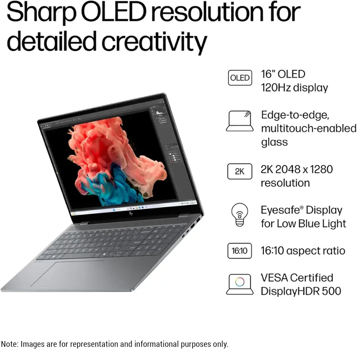 HP OmniBook X AI 16 Laptop, Intel Ultra 7-255H, 64 GB DDR5 RAM, 4 TB PCIe SSD, 16" 2K (2048x1280) OLED Touchscreen, Nvidia G-Force RTX 4050, Backlit Keyboard, W11 Pro, Meteor Silver 3 HP OmniBook X AI 16 Laptop, Intel Ultra 7-255H, 64 GB DDR5 RAM, 4 TB PCIe SSD, 16" 2K (2048x1280) OLED Touchscreen, Nvidia G-Force RTX 4050, Backlit Keyboard, W11 Pro, Meteor Silver - الصورة 3