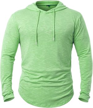 MANSDOUR Men's Athletic Hooded Shirts Long Sleeve Workout Sport Hoodie Casual Running T Shirt Quick Dry Pullover Top