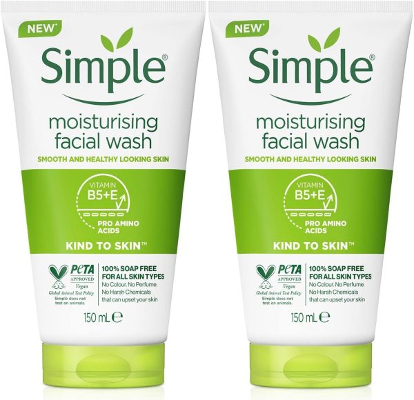 Simple Kind to Skin Moisturising Facial Wash (150ml) - Pack of 2