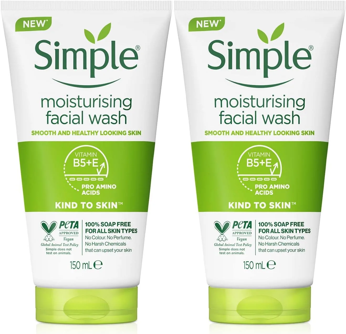 Simple Kind to Skin Moisturising Facial Wash (150ml) - Pack of 2