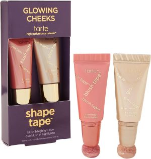 tarte tarte glowing cheeks blush tape & glow tape duo - pink & pearl glow - travel size