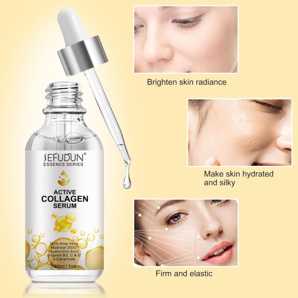 ⁦2PCS Active Collagen Serum - Natural & Organic Anti-Aging Collagen Serum for Face Improves Elasticity, Evens Skin Tone, Lifts, Firms & Smooths Skin - Collagen Facial Serum for All Skin⁩ - الصورة ⁦6⁩