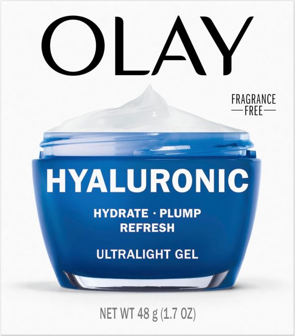 ⁦Olay Hyaluronic Acid Face Moisturizer, Instant Hydration for Women, Fragrance-Free - Dry Skin Solution, Glowing, Smoothing, Plumping, Renewing - Niacinamide, Amino Peptides 1.7 Oz⁩ - الصورة ⁦13⁩
