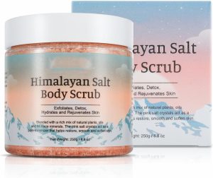 Himalayan Salt Body Scrub, Natural Body Scrub, Exfoliating & Deep Cleaning Body, Face, Hand Removes Dead Skin, 8.8 oz