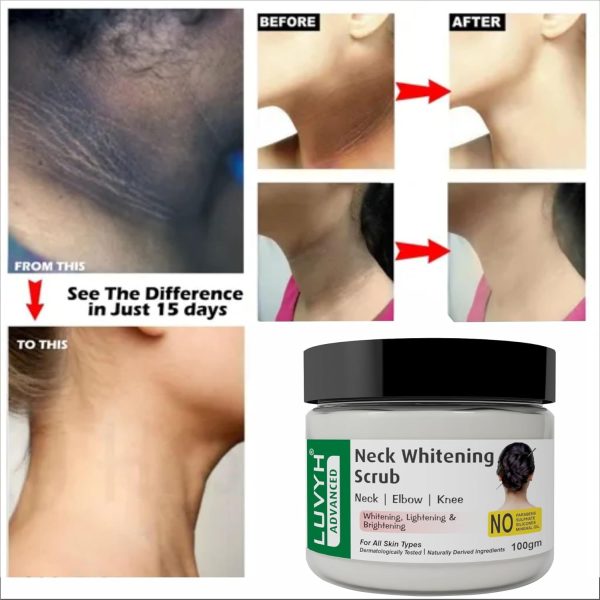 ⁦Luvyh Neck-Elbow & Knee-Feet Brightening Scrub For Reduces Blackness Of Neck, Elbo & Feet for all Body skin types- Scrub 100g, All Skin Types No Parabens, No Mineral Oil, No Sulphate, No Silicone⁩ - الصورة ⁦4⁩
