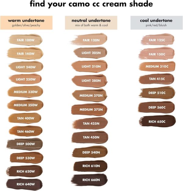 ⁦e.l.f. Camo CC Cream, Color Correcting Full Coverage Foundation with SPF 30, Light 210 N, 1.05 Oz⁩ - الصورة ⁦4⁩
