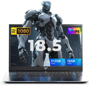 18.5" Laptop Computer with 8000 mAh Battery, Intel Quad-Core Processor(Up to 3.6GHz ),16GB DDR4 RAM 512GB SSD,Full HD IPS Display,Type-C,Webcam,2025 Windows 11 Laptops for Work Business Office Student