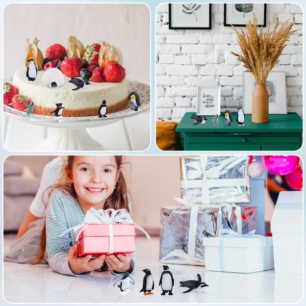 ⁦11pcs Mini Penguin Figurines, Realistic Plastic Penguin Figures Arctic Miniature Penguin Figurines Penguin Cake Topper Mini Penguin Toys Tiny Animals for Party Supplies Gifts for Kids⁩ - الصورة ⁦7⁩