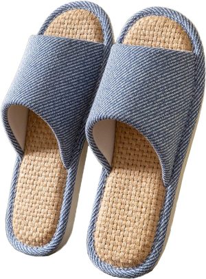 HAOLIHAO Summer Slippers Cloth Slippers Linen Slippers Indoor Slippers for Men and Women Air-conditioned Slippers