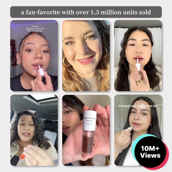 ⁦NOONI Korean Vegan Appleseed Lip Oil - Applepeony | Long-Lasting, Moisturizing, Plumping, Revitalizing for Dry Lips, Waterproof, No Peel Off, Hydrating, Nourishing Crystal Clear, 0.12 FL Oz⁩ - الصورة ⁦9⁩