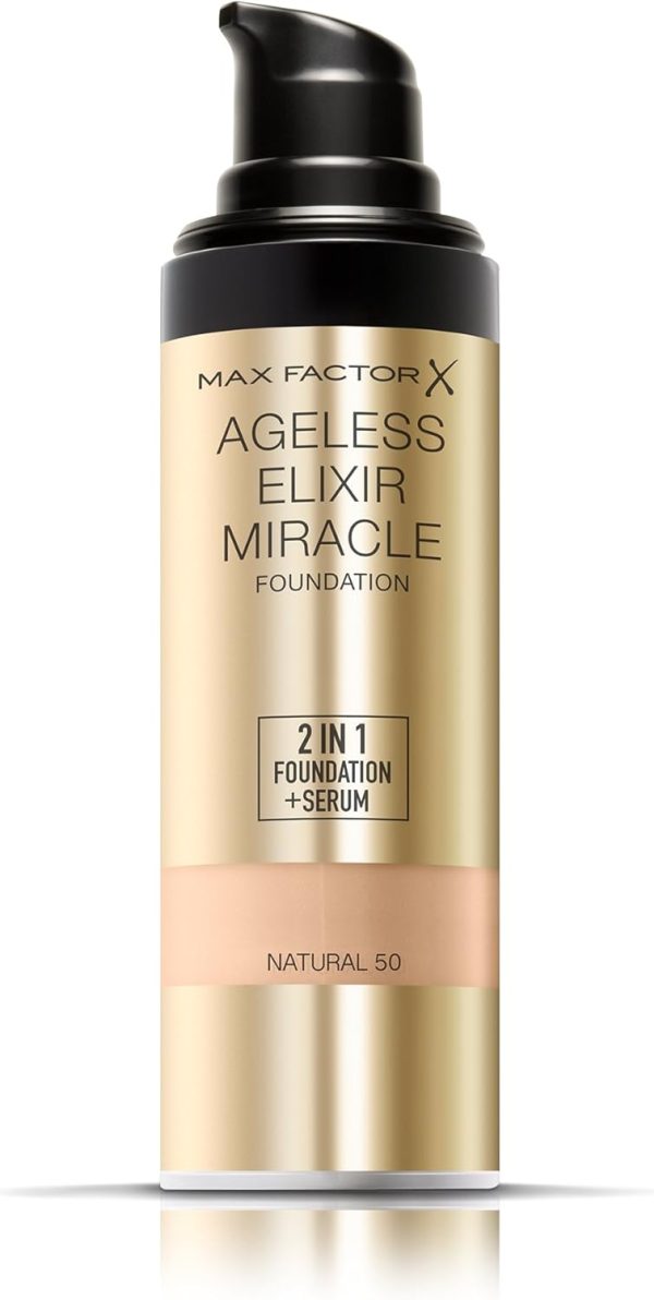 ⁦Max Factor Ageless Elixir Foundation 2n1, Natural 50⁩ - الصورة ⁦2⁩