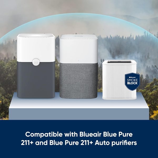 ⁦BLUEAIR Blue Pure 211+ Series SmokeBlock Genuine Replacement Filter, Extra Carbon Captures 99.99% of Wildfire Smoke, fits Blue Pure 211+ Auto, 211+ Air Purifiers⁩ - الصورة ⁦2⁩