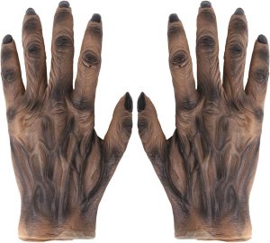 MioCloth Halloween Party Scary Moster Skeleton Bone Claw Hand Reaper Gloves Costume Adult