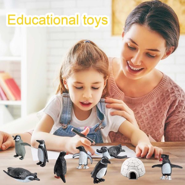 ⁦11pcs Mini Penguin Figurines, Realistic Plastic Penguin Figures Arctic Miniature Penguin Figurines Penguin Cake Topper Mini Penguin Toys Tiny Animals for Party Supplies Gifts for Kids⁩ - الصورة ⁦5⁩