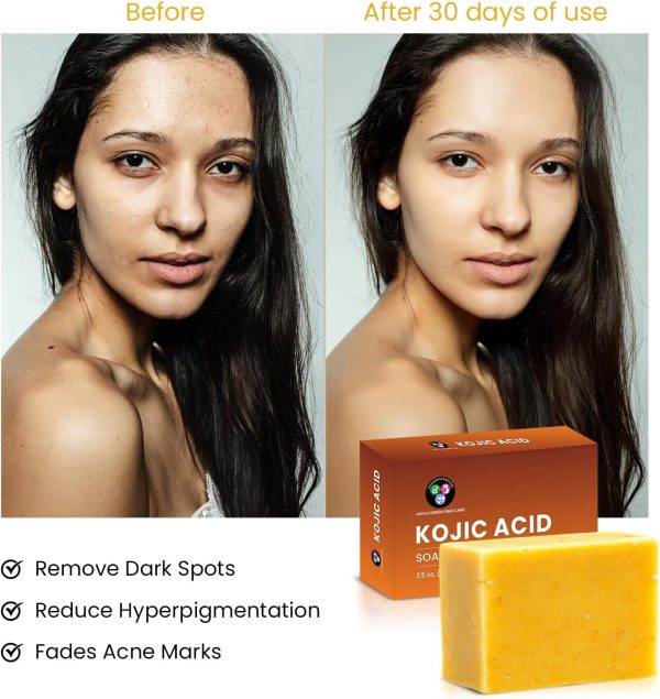 ⁦Aayuleubeda Badi Care ABC Kojic Acid Soap Bars Skin Brightening Soap for Face, Pigmentation, Reduce Dark Spots 100g (Pack of 1)⁩ - الصورة ⁦3⁩