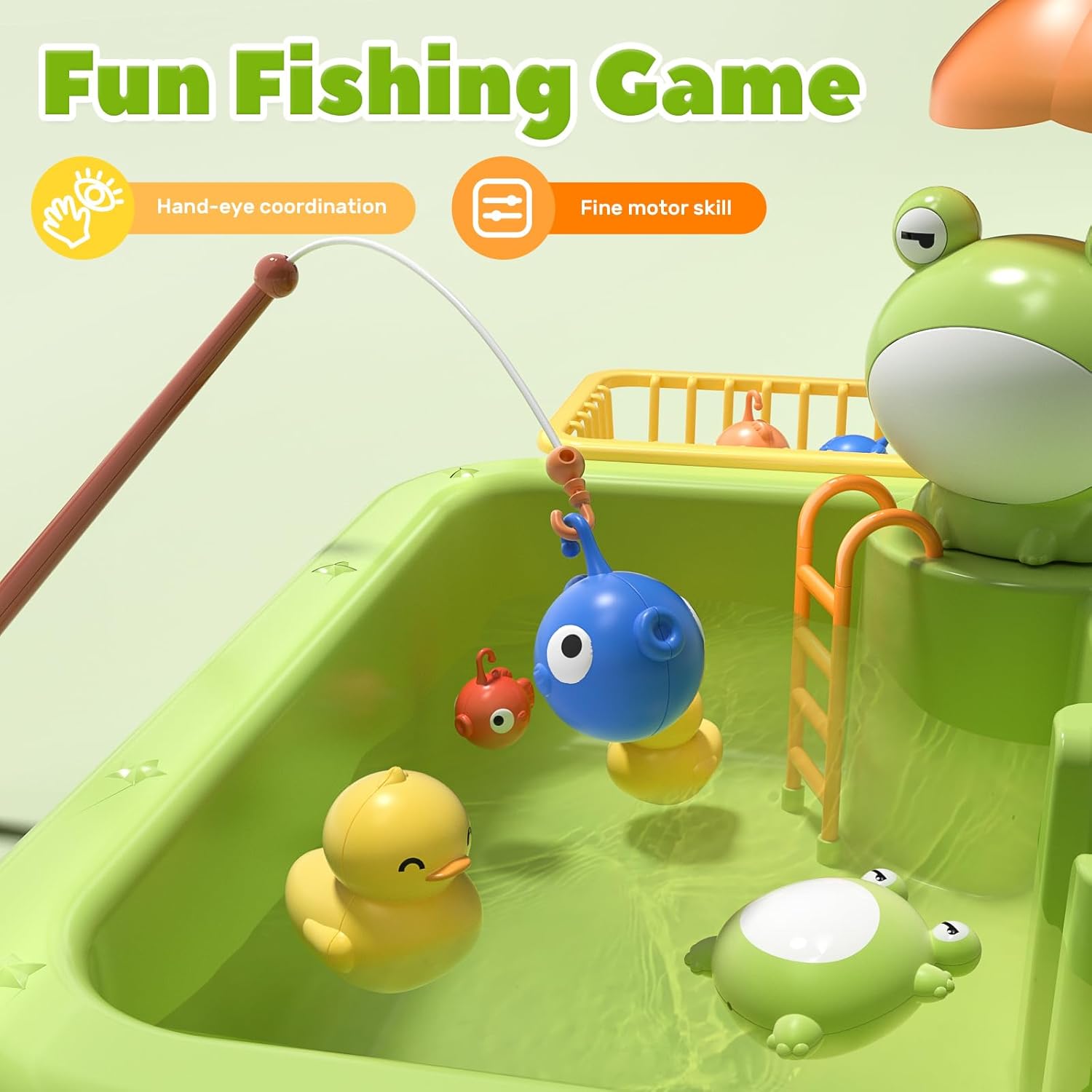 CUTE STONE Play Sink with Running Water, Kitchen Sink Toys with Upgraded Electric Faucet, Play Kitchen Toy Accessories, Pool Floating Fishing Toys for Water Play, Kids Role Play Dishwasher Toy 5 CUTE STONE Play Sink with Running Water, Kitchen Sink Toys with Upgraded Electric Faucet, Play Kitchen Toy Accessories, Pool Floating Fishing Toys for Water Play, Kids Role Play Dishwasher Toy - الصورة 5