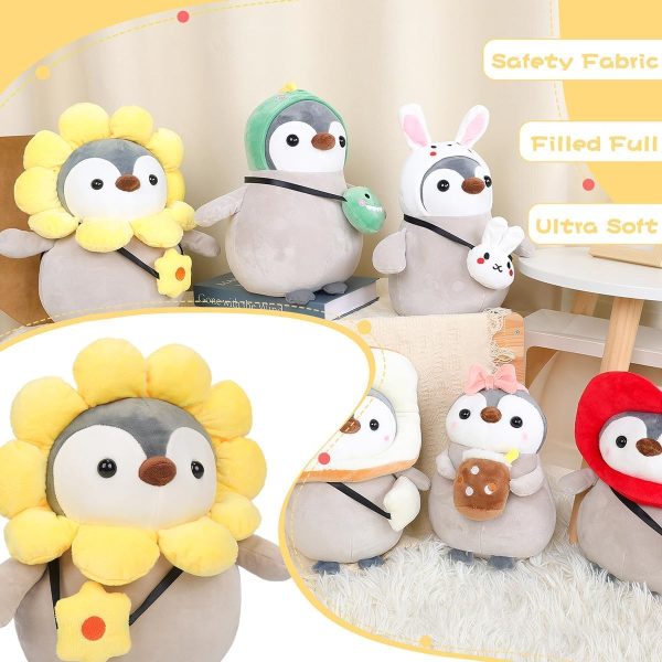⁦Azonee Penguin Stuffed Animals Plush, 9.8 inch Cute Stuffed Animal Penguin with Sunflower Outfit, Gifts for Kids for Animal Themed Parties Teacher Student Award, Animal Toys⁩ - الصورة ⁦4⁩