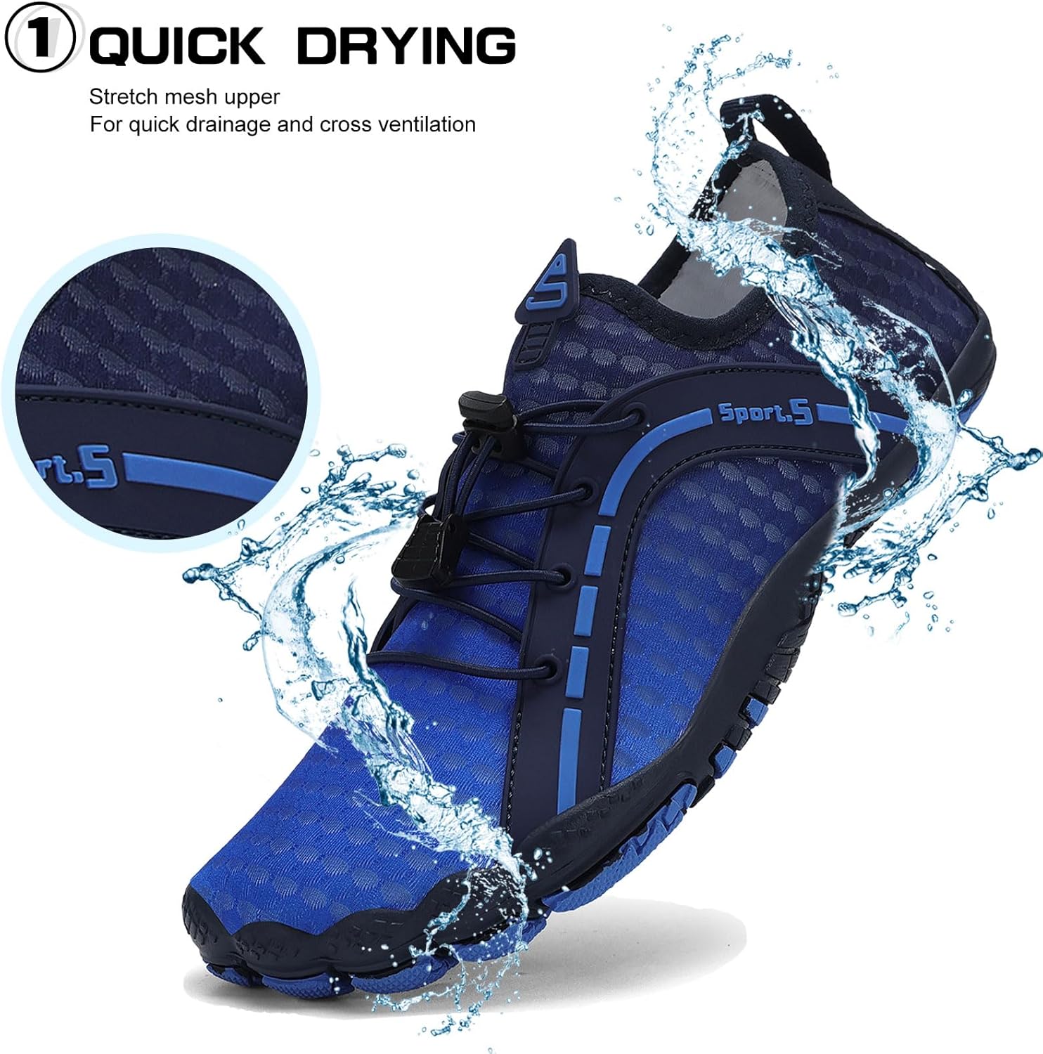TcIFE Water Shoes for Men Women, Beach Shoes Summer Outdoor Footwear, Barefoot Socks, Quick Dry, for Beach, Swim, Pool, Surf, Boat, with Drain Holes 3 TcIFE Water Shoes for Men Women, Beach Shoes Summer Outdoor Footwear, Barefoot Socks, Quick Dry, for Beach, Swim, Pool, Surf, Boat, with Drain Holes - الصورة 3