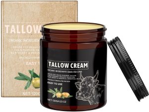 Tallow Cream, Balm Face Moisturizer for to Reduce Fine Lines and Wrinkles, Tallow Balm Natural Skin Care Balm Moisturizer, Facial Sensitive Skin Care (4.23oz)