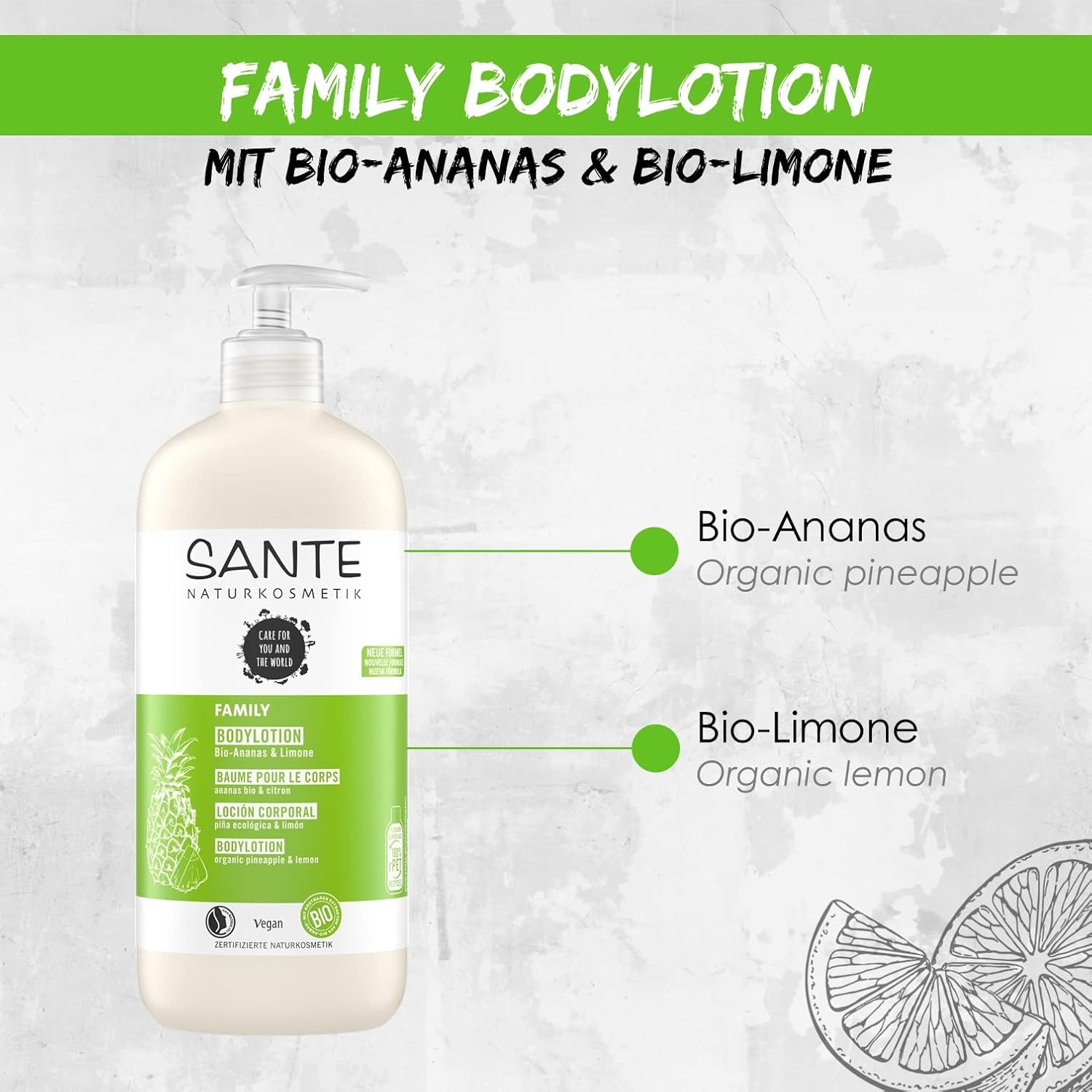 SANTE Naturkosmetik Moisturising Body Care for Dry Skin, Body Cream for Smooth Skin, with Organic Pineapple and Lime in Benefit Size, Family Body Lotion, 1 x 500 ml 5 SANTE Naturkosmetik Moisturising Body Care for Dry Skin, Body Cream for Smooth Skin, with Organic Pineapple and Lime in Benefit Size, Family Body Lotion, 1 x 500 ml - الصورة 5