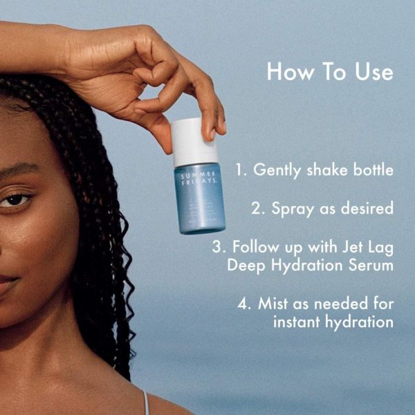 ⁦Summer Fridays Jet Lag Essentials Skincare Set - Travel Size Skincare Kit Including Jet Lag Eye Patches, Hydration Mist, Deep Hydration Face Serum & Mask (4 Count)⁩ - الصورة ⁦7⁩