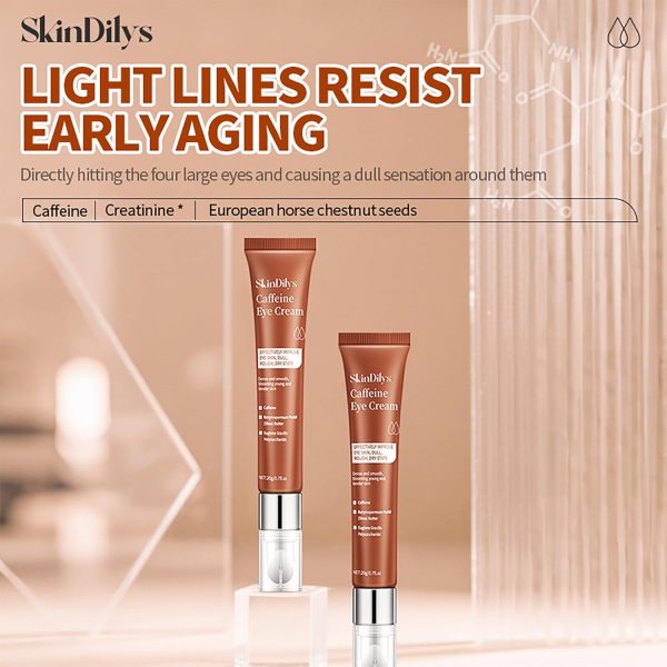 ⁦Skindilys Australia Caffeine Eye Cream 20g / Antioxidant, Promote Microcirculation, Reduce Puffiness, Dark Circles, Fine Lines, and Hydrate Deeply for Smoother, Firmer, and Brighter Under-Eye Skin⁩ - الصورة ⁦2⁩