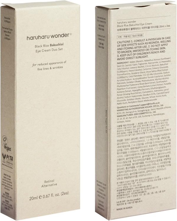 ⁦Haruharu Wonder Black Rice Bakuchiol Eye Cream 0.67 fl.oz (Pack of 2)⁩ - الصورة ⁦11⁩