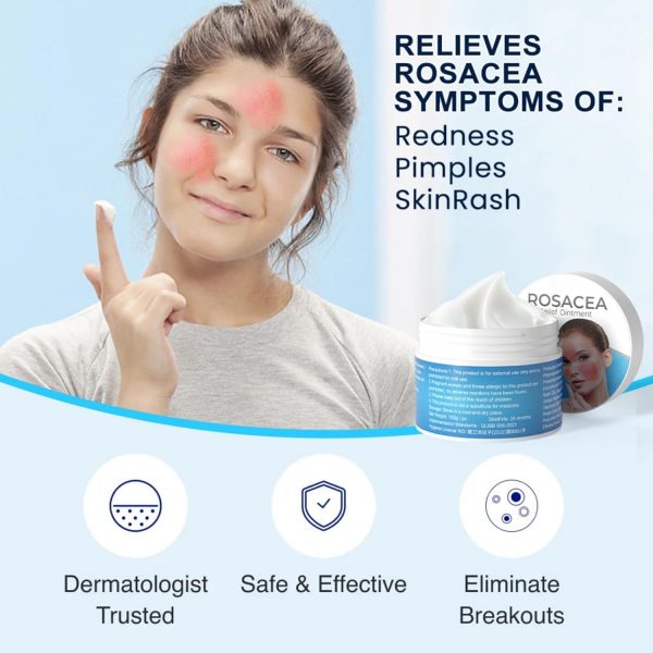 ⁦JDLYEVER Rosacea Relief Ointment 100g Soothing Skin Care Cream for Redness and Inflammation, Effective Treatment for Rosacea, Acne, and Dermatitis, Calms Flushing and Blemishes, for Daily Facial Care⁩ - الصورة ⁦7⁩