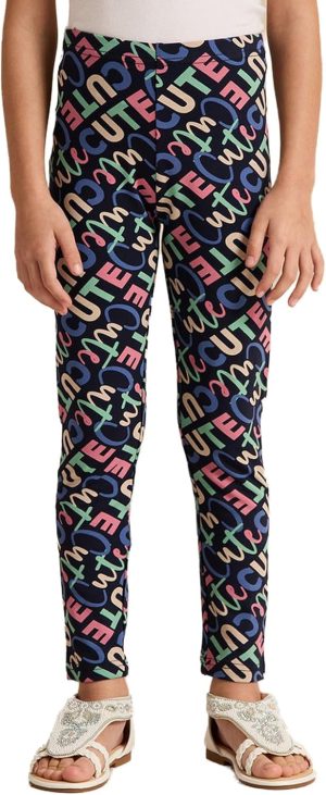 REDTAG Girls Navy Printed Leggings