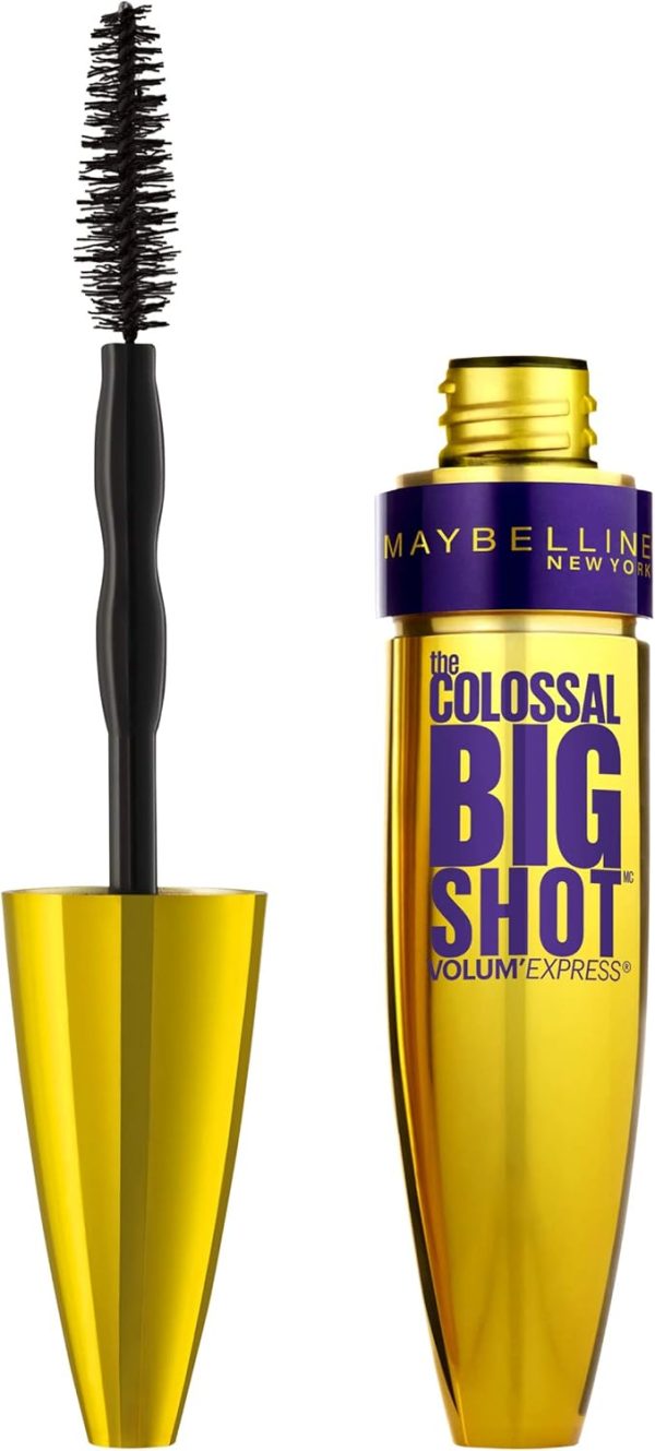 ⁦Maybelline New York Volum' Express The Colossal Big Shot Washable Mascara, Blackest Black, 0.33 fl. oz.⁩ - الصورة ⁦4⁩