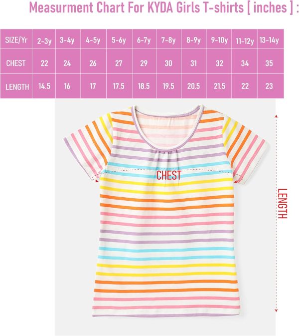 ⁦KYDA KIDS Antibacterial Girl's Cotton Tshirt⁩ - الصورة ⁦7⁩
