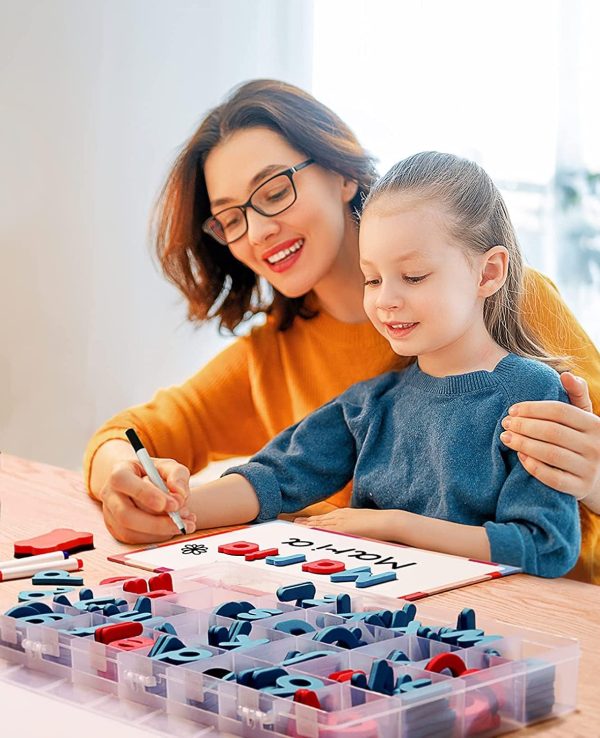 ⁦SYOSI Magnetic Letters Kit, A-Z Foam Magnetic Letters, Alphabet Letters, 234 Pcs with Large Double-Side Magnet Board, Educational Refrigerator Magnets for Preschool Learning Spelling⁩ - الصورة ⁦2⁩