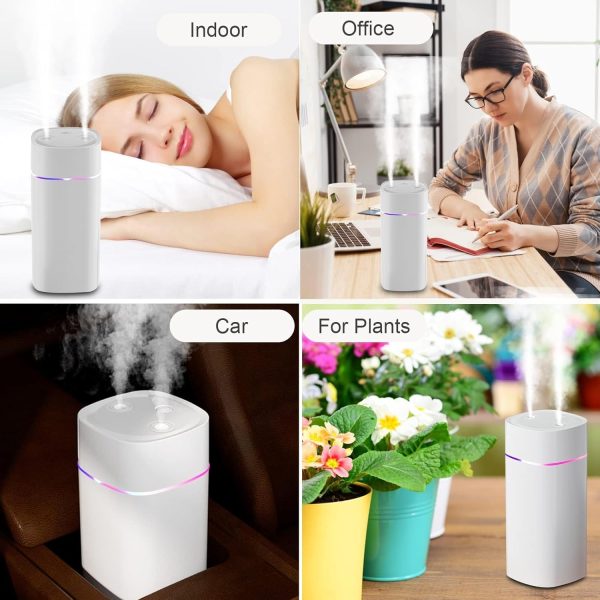 ⁦X spring Air Humidifier, 600ML Quiet Humidifiers for Bedroom, USB Personal Desktop Humidifier, Portable Cool Mist Humidifier with Colorful Mood Lights, Auto Shut-Off Humidifiers for Office, Bedroom⁩ - الصورة ⁦7⁩