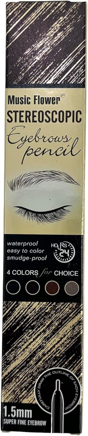 Music Flower Eyebrow Pencil Double Head Long-lasting Eye Makeup outlining and filling Creates Natural Looking Brows (1# Dark Brown) 9 Music Flower Eyebrow Pencil Double Head Long-lasting Eye Makeup outlining and filling Creates Natural Looking Brows (1# Dark Brown) - الصورة 9