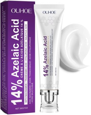 FUNI 14% Azelaic Acid Acne Cream, Premium Azelaic Acid Facial Cream - Redness Relief For Face, Redness Reducing Skin Care, Prevents Acne Breakouts, Ease Pimple Clarify Skin Soothe Irritation,30ml